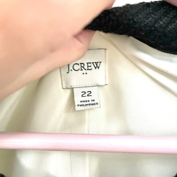 NWT J Crew Black and White Tweed Lady Jacket Blazer Size 22 - Picture 3 of 7